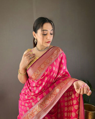 PINK  rosy soft silk saree with beautiful border and rich pallu  1