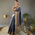 NAVY BLUE  rosy soft silk saree with beautiful border and rich pallu
