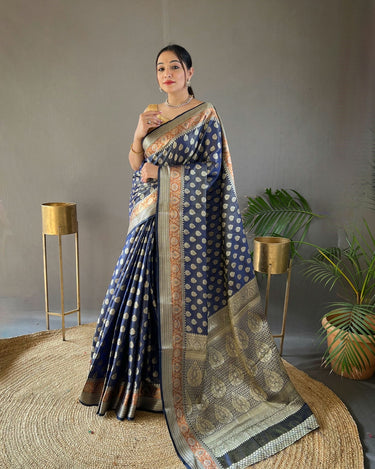 NAVY BLUE  rosy soft silk saree with beautiful border and rich pallu