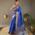 BLUE   rosy soft silk saree with beautiful border and rich pallu 