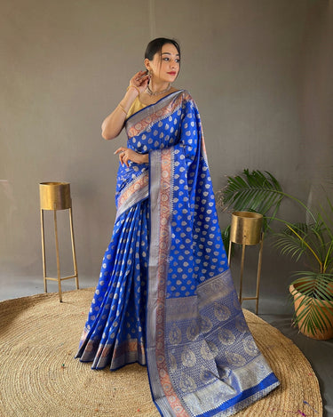 BLUE   rosy soft silk saree with beautiful border and rich pallu 