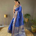 BLUE   rosy soft silk saree with beautiful border and rich pallu  2