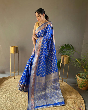 BLUE   rosy soft silk saree with beautiful border and rich pallu  2