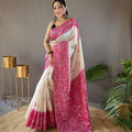 PINK  Tussar Silk Saree 2