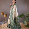 GREEN   Tussar Silk Saree 2