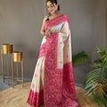 RED Tussar Silk Saree