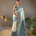 GRAY  Tussar Silk Saree