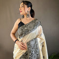 WINE Tussar Silk Saree 1