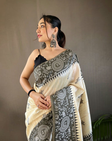 WINE Tussar Silk Saree 1