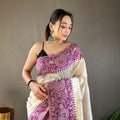 WINE Tussar Silk Saree 1