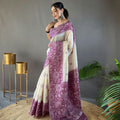 WINE Tussar Silk Saree 2