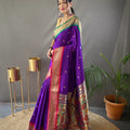 WINE paithani weaving sarees 2