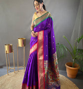 WINE paithani weaving sarees