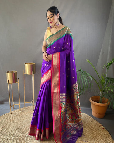 WINE paithani weaving sarees