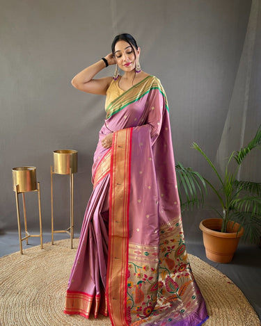 LIGHT PINK   paithani weaving sarees 2