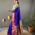  BLUE paithani weaving sarees