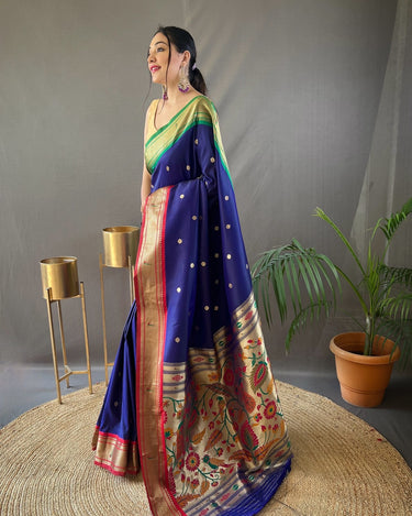 NAVY BLUE   paithani weaving sarees 2