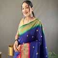 NAVY BLUE paithani weaving sarees  1