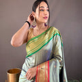 GRAY  paithani weaving sarees 1