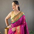 DARK PINK   paithani weaving sarees 1