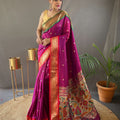 DARK PINK   paithani weaving sarees 2