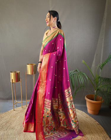 DARK PINK   paithani weaving sarees