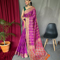 WINE PURE PATOLA SILK SAREE WITH PAITHANI