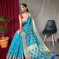 FIROZI   PURE PATOLA SILK SAREE WITH PAITHANI 2