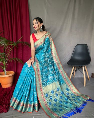 FIROZI   PURE PATOLA SILK SAREE WITH PAITHANI 2