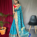 FIROZI   PURE PATOLA SILK SAREE WITH PAITHANI