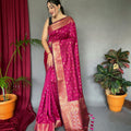  PINK PURE SOFT SILK SAREE WITH COPPER AND GOLDEN ZARI