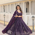 Puple Colour Designer Faux Blooming With Heavy Sequins Chaniya Choli