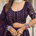 Puple Colour Designer Faux Blooming With Heavy Sequins Chaniya Choli 7