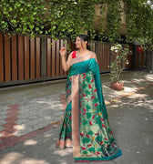 GRACEFUL GREEN  Pure banarasi paithani silk saree 