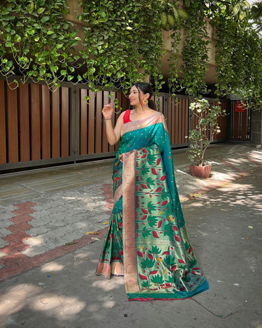 GRACEFUL GREEN  Pure banarasi paithani silk saree 