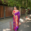 PURPLE Pure banarasi paithani silk saree 2