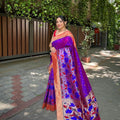 PURPLE Pure banarasi paithani silk saree 