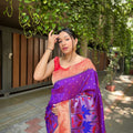 PURPLE  Pure banarasi paithani silk saree 1