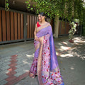 LIGHT PURPLE Pure banarasi paithani silk saree