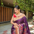 WINE Pure banarasi paithani silk saree 1