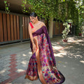 WINE Pure banarasi paithani silk saree