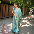 SKY BLUE Pure banarasi paithani silk saree 2