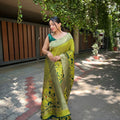 OLIVE GREEN Pure banarasi paithani silk saree 2