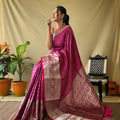 PINK  Soft litchi silk saree with rich pallu and attractive border  2