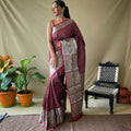 MAROOM  Soft litchi silk saree with rich pallu and attractive border  