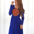 Royal Blue Pure  Soft Fox georgette Leheriya Print Dress 4