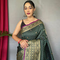  GREEN SUPERB ANTIQUE WEAVING USED IN THIS HANDLOOM SAREES 1