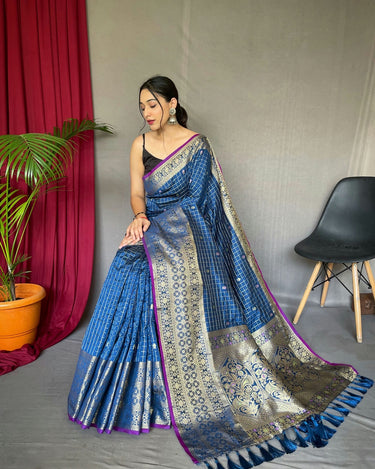 LIGHT BLUE  SUPERB ANTIQUE WEAVING USED IN THIS HANDLOOM SAREES 2
