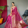 PINK   SUPERB ANTIQUE WEAVING USED IN THIS HANDLOOM SAREES 2