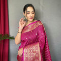 PINK   SUPERB ANTIQUE WEAVING USED IN THIS HANDLOOM SAREES 1